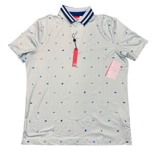 Redvanly Langham Polo Shirt Men’s Large Breeze Blue PUREpoly Athletic Luxury NWT